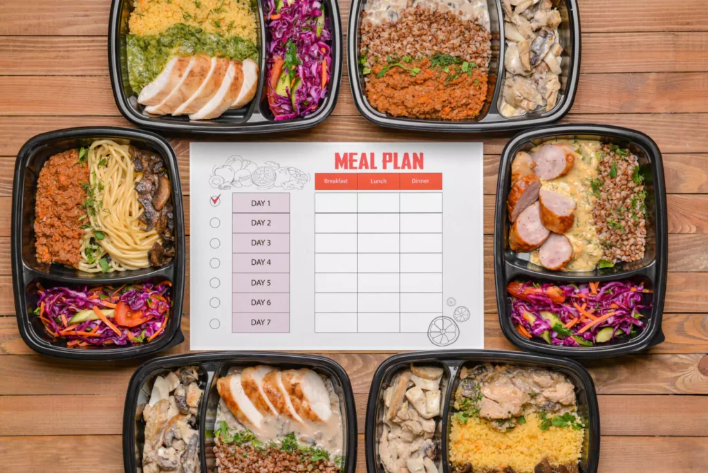 Balanced Indian muscle gain diet plan showing meals for breakfast lunch and dinner