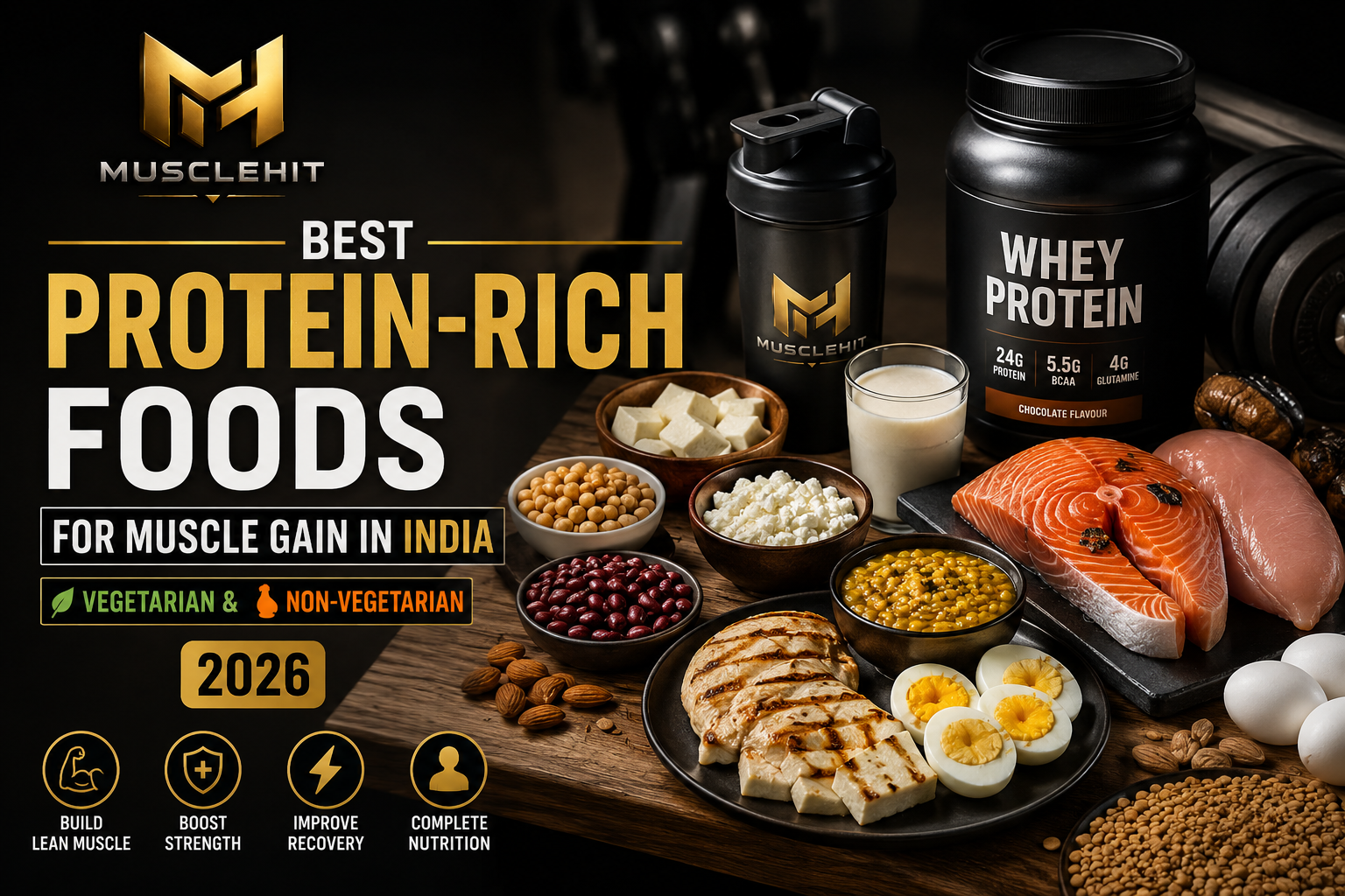Best Protein-Rich Foods for Muscle Gain in India (Vegetarian & Non-Vegetarian) 2026
