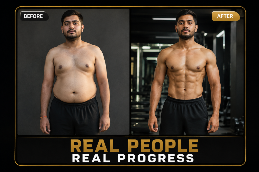 Real people fitness transformation before and after