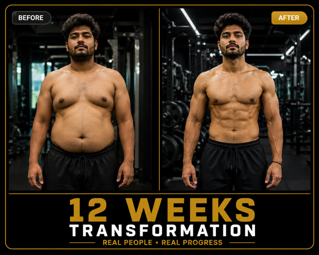 12 weeks male fitness transformation before and after