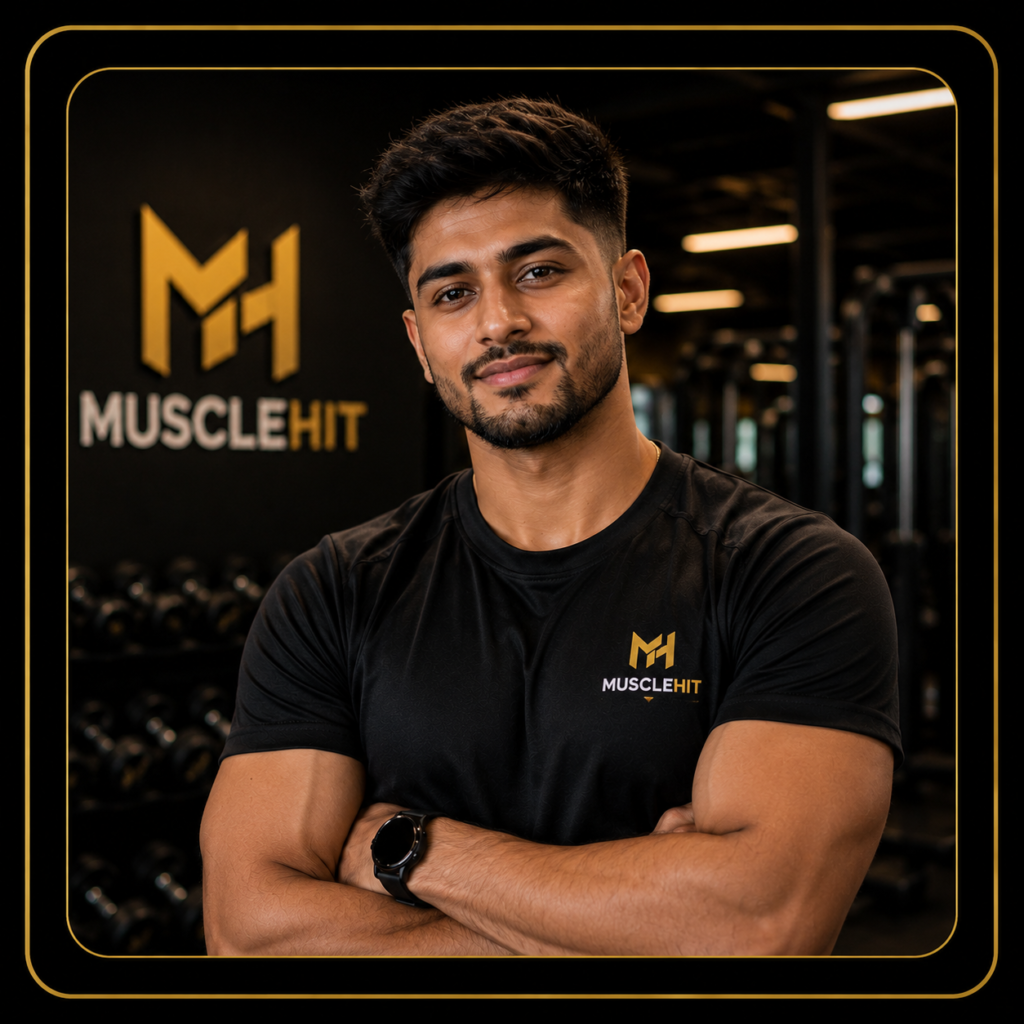 Smiling male MuscleHit fitness member in gym